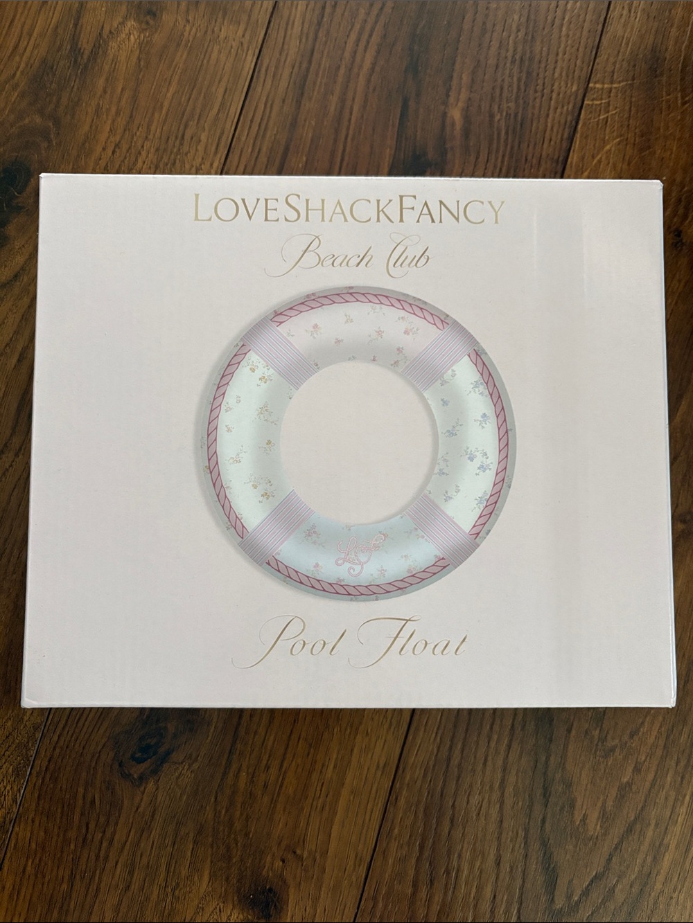 Brand New LoveShackFancy Pink and White Decorative Pool Float